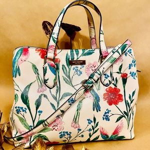Kate Spade Laurel Way "Evangelie" Hummingbird Crossbody/Shoulder Bag/Tote - S338